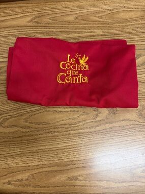 Red Embroidered Kitchen Scarf